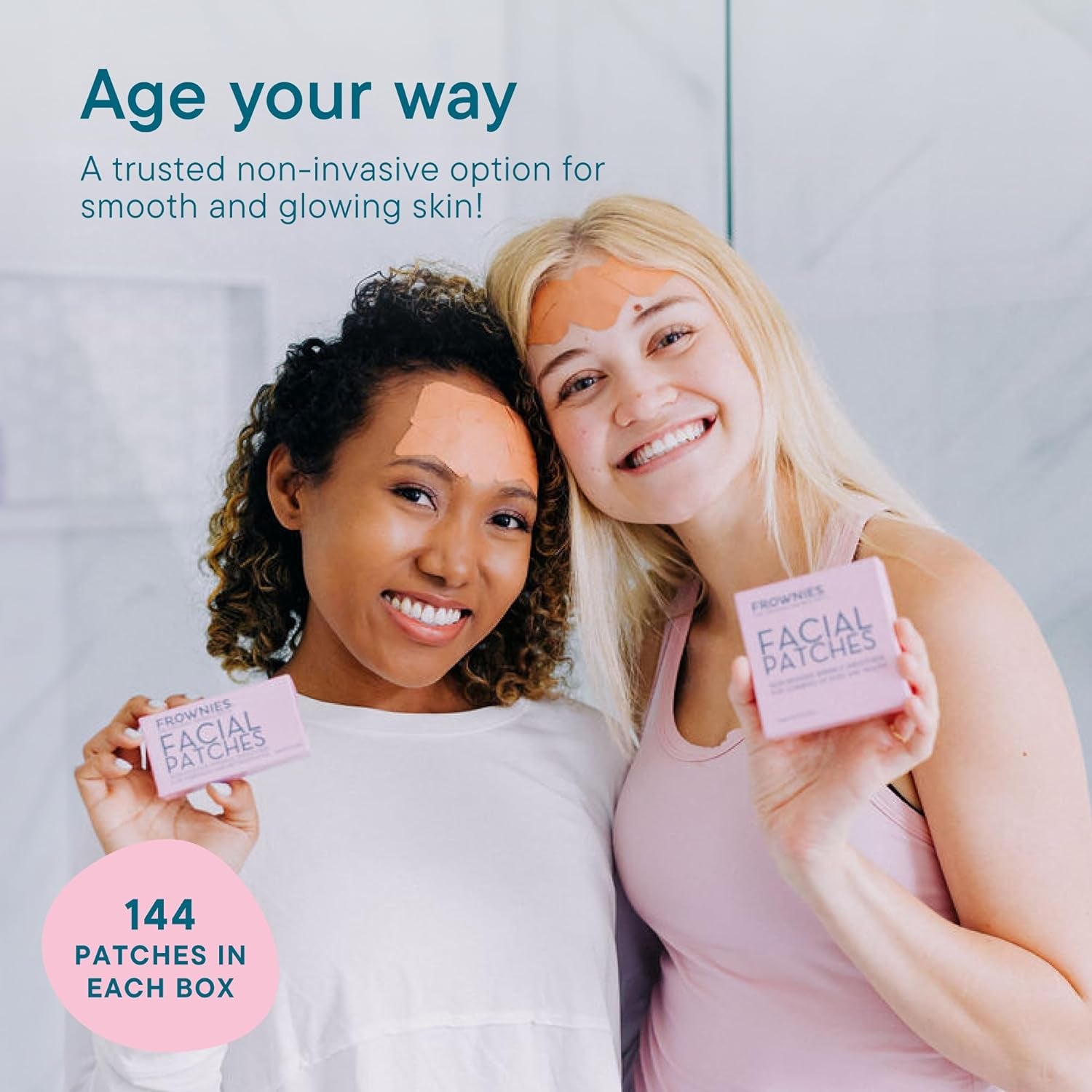 Hypoallergenic Forehead and Eye Wrinkle Patches - 144 Overnight Facial Patches for Smoothing Forehead Wrinkles and Eleven Lines - CommunityRateLLC