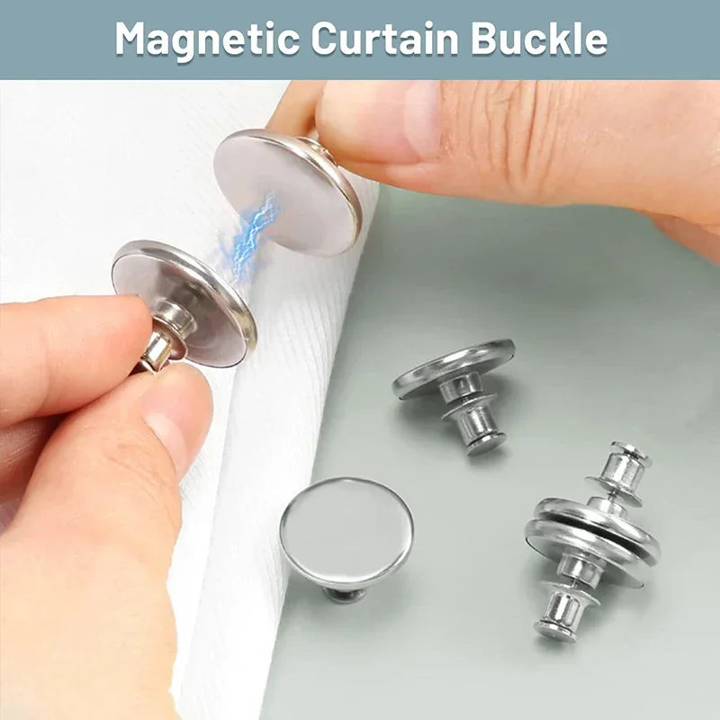 Magnetic Curtain Fasteners - 4/8 Pairs Detachable Clips for Light Control and Window Screen Closure