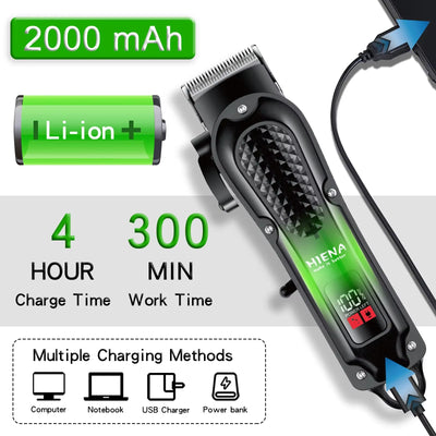 HYN-212 Rechargeable Cordless Electric Hair Clipper and Beard Trimmer for Men