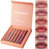 Set of 6 Nonstick Liquid Lipsticks - Long-Lasting Matte Finish Lip Gloss Gift Box, Fade-Resistant Formula