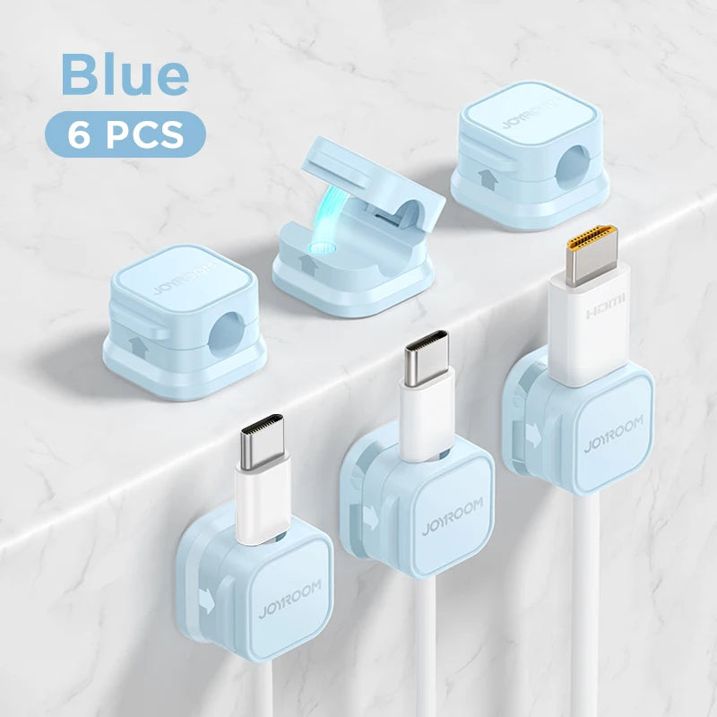 Magnetic Cable Clips - Adjustable Cord Management System for Under Desk Organization