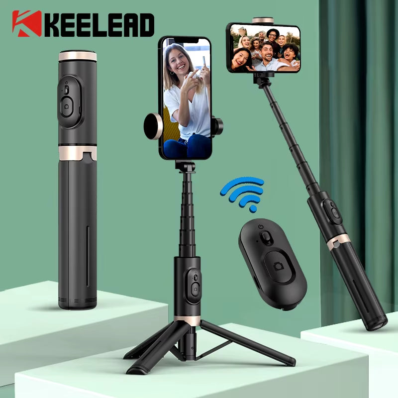 Bluetooth Wireless Extendable Selfie Stick Tripod Monopod with Remote for Huawei, iPhone 13 Pro Max, and Xiaomi Phones