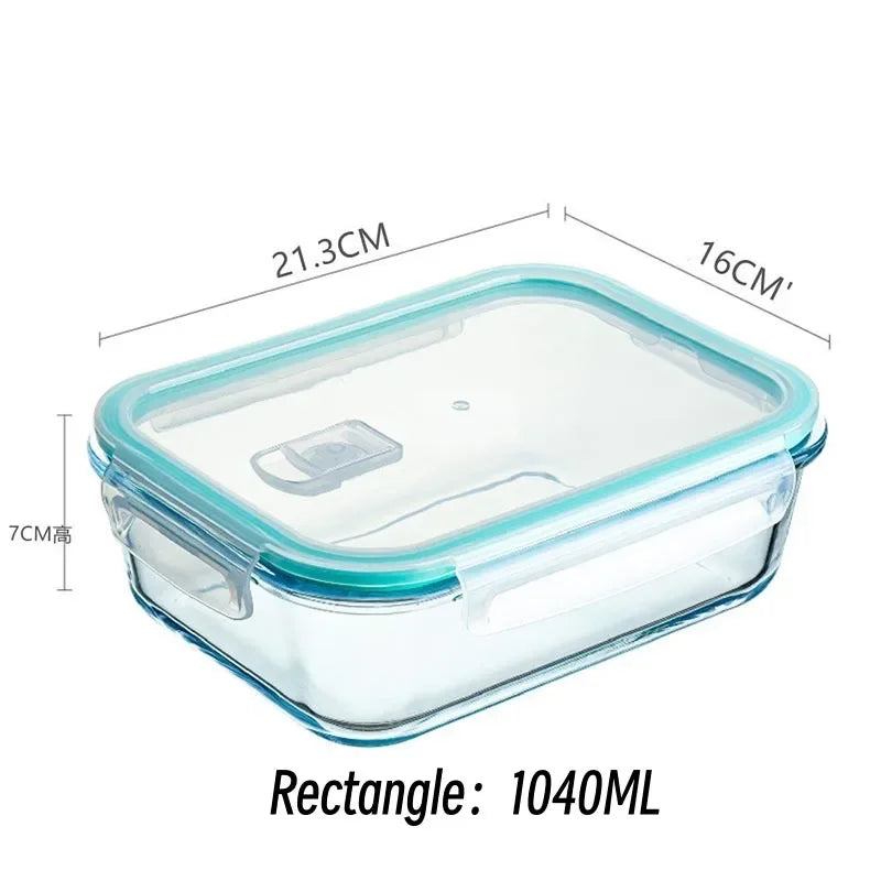 Borosilicate GlassHigh  Lunch Box Microwave Heating Sealed Bento Boxes