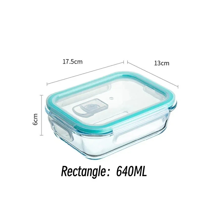 Borosilicate GlassHigh  Lunch Box Microwave Heating Sealed Bento Boxes