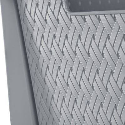 Wide 4 Drawer Cross-Weave Tower Cement