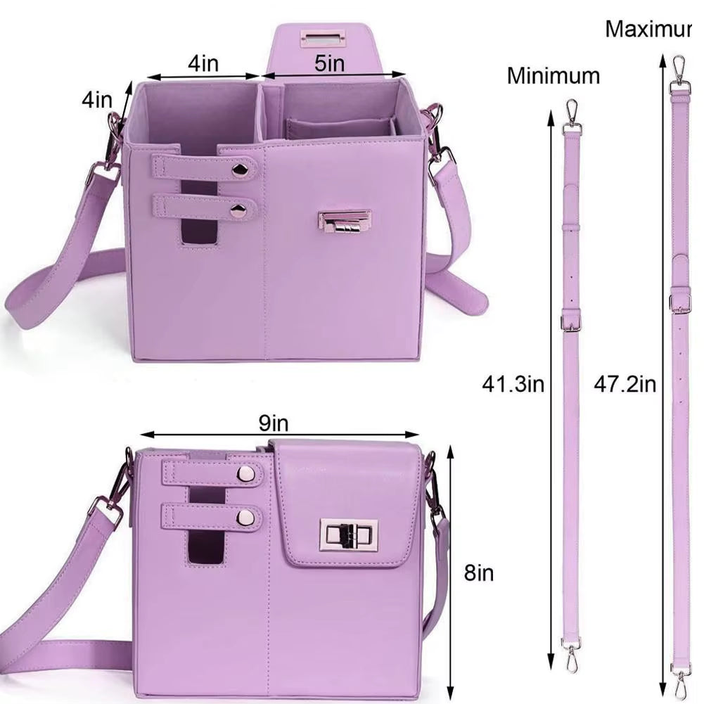 Stylish Outdoor Crossbody Water Bottle Carrier - Adjustable PU Leather Storage Bag