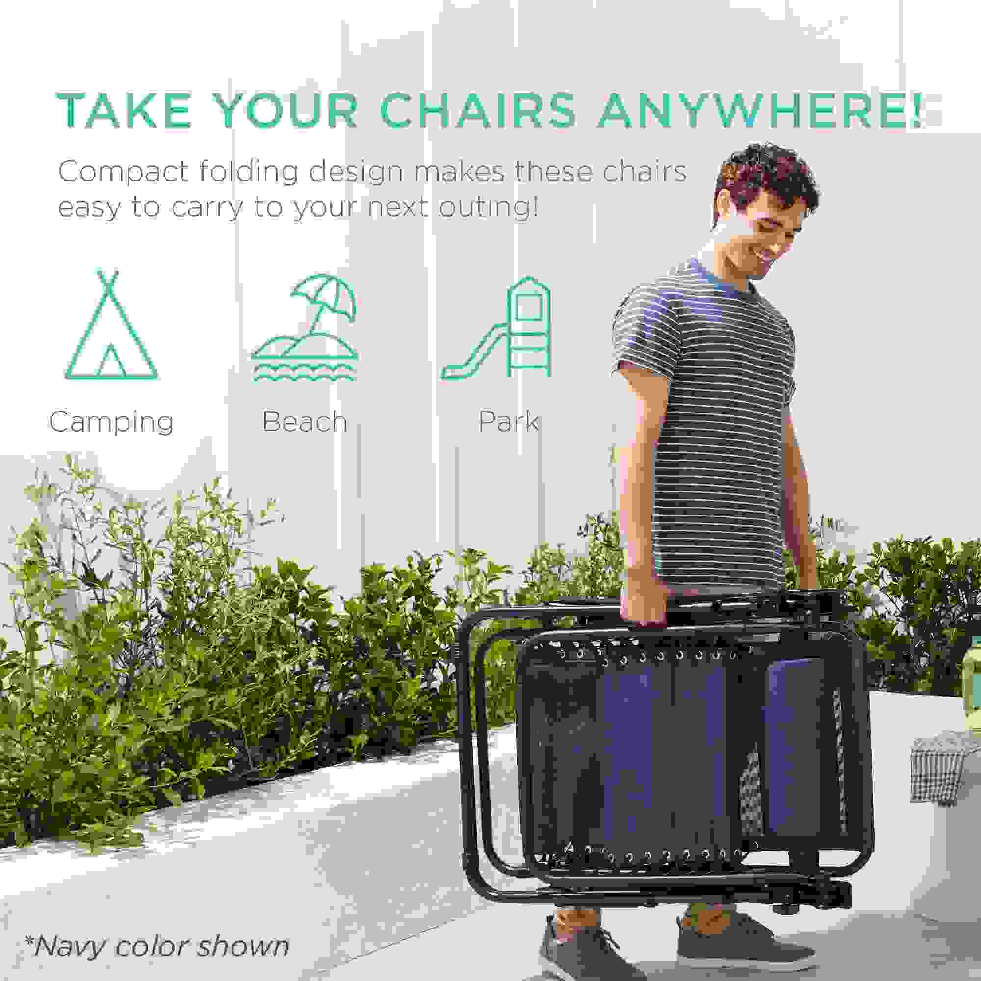 Set of 2 Zero Gravity Lounge Chair Recliners with Cup Holder Tray for Patio and Pool - Ice Gray