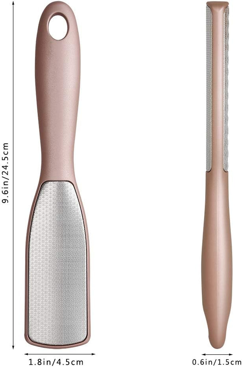 Foot File Callus Remover, Double Sided Foot Scrubber for Dead Skin, Stainless Steel Pedicure File for Cracked Heel W/Cloth Storage Bag & Gift Box.