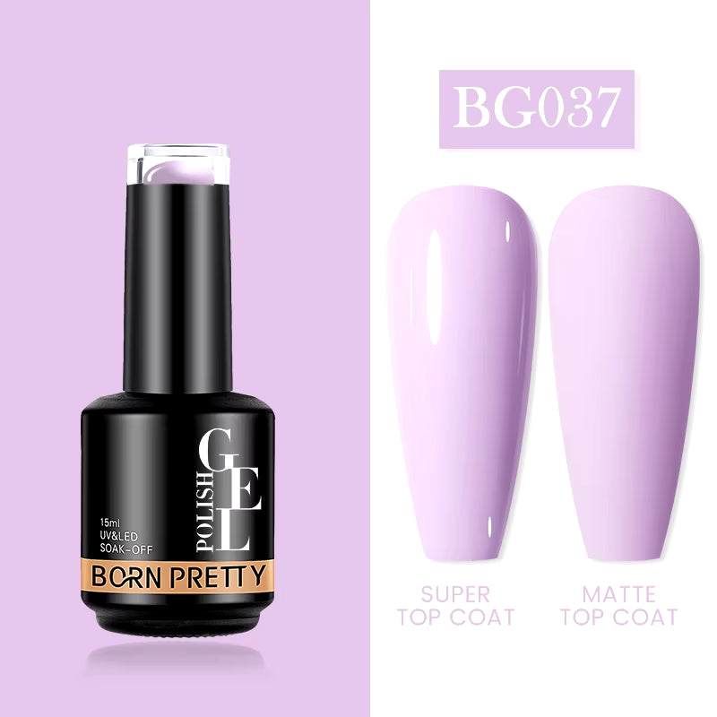 Milky Pink Rubber Base Gel Nail Polish - 15ml Semi-Permanent Glitter Varnish, Soak-Off Self-Leveling UV/LED Gel