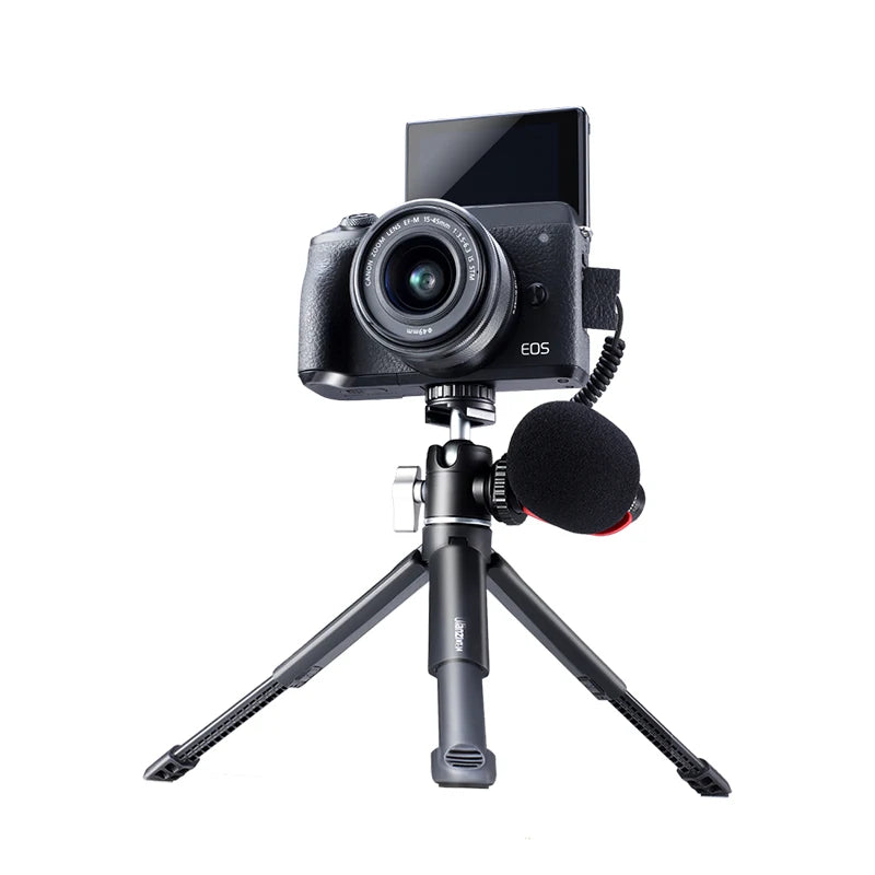 U-Vlog Lite Extendable Tripod with Dual Cold Shoe and Ball Head for Smartphones and DSLR Cameras (Sony, Canon, Nikon)
