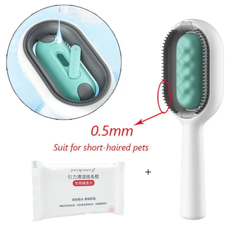 Double-Sided Pet Grooming Brushes for Cats and Dogs with Wipes - Essential Accessories for Pet Care