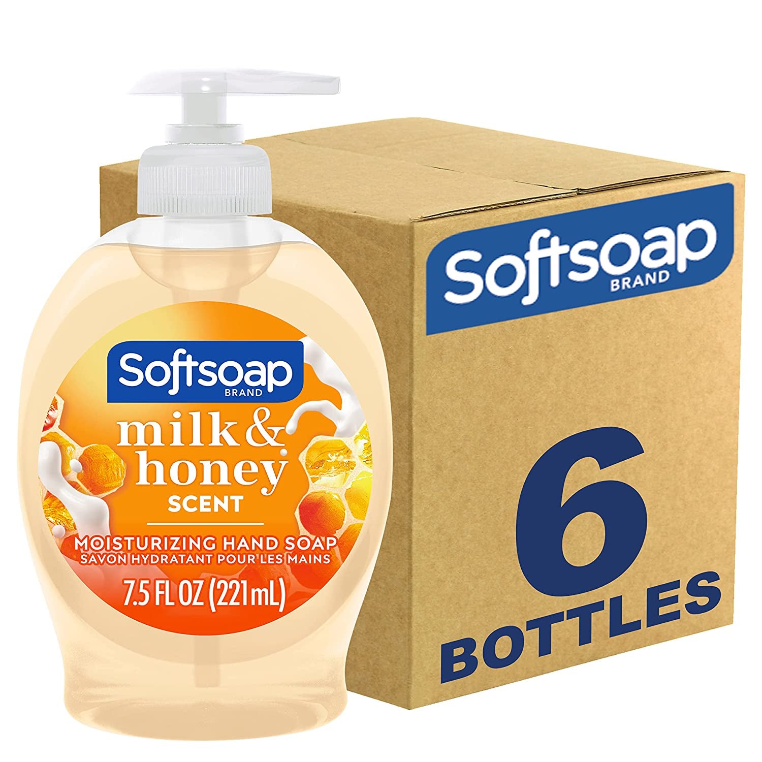 Softsoap Moisturizing Liquid Hand Soap with Milk and Honey, 7.5 Fl Oz, Pack of 6 (Packaging May Vary) - CommunityRateLLC