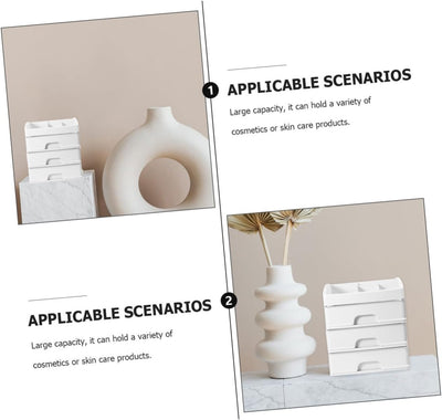 Professional Makeup Storage Case with Drawer, Skincare Organizer and Perfume Holder for Countertop Use