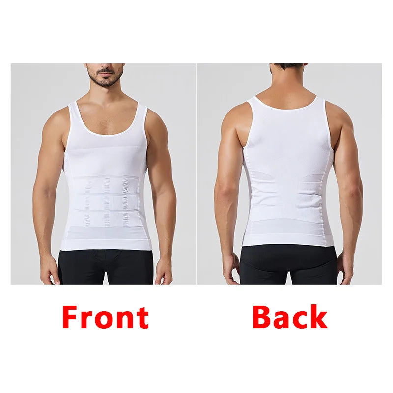Men's Slimming Compression Vest - Seamless Waist Trainer Tank Top for Belly Control and Weight Loss Shapewear