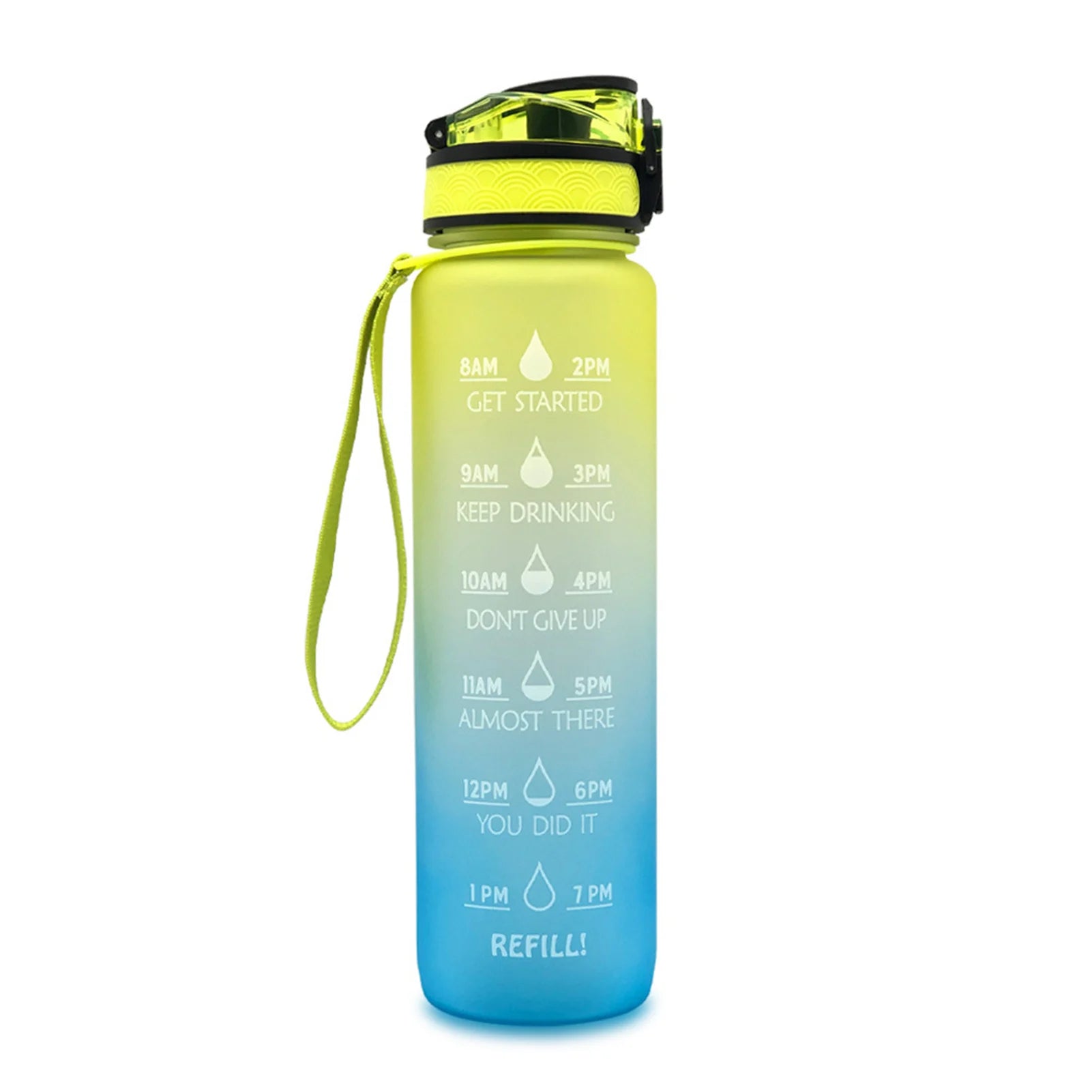 Professional Tritan Water Bottle with Time Markers - Leakproof Design for Fitness and Sports Motivation