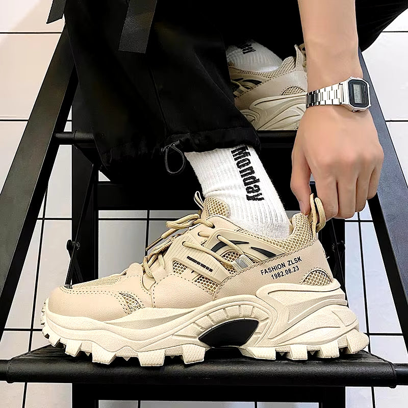 NEW Mens Sneakers Breathable Damping Sports Shoes Couple Casual Shoes Thick Sole Running Walking Shoes Trainers Sport Sneakers