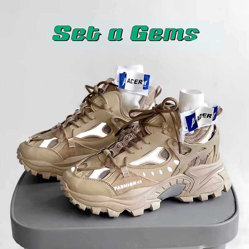 NEW Mens Sneakers Breathable Damping Sports Shoes Couple Casual Shoes Thick Sole Running Walking Shoes Trainers Sport Sneakers