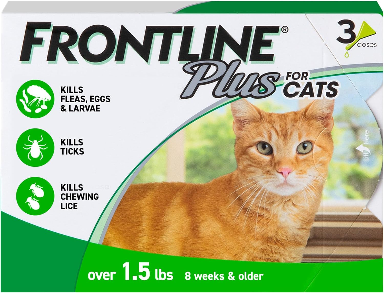 plus Flea and Tick Treatment for Cats over 1.5 Lbs., 3 Treatments - CommunityRateLLC