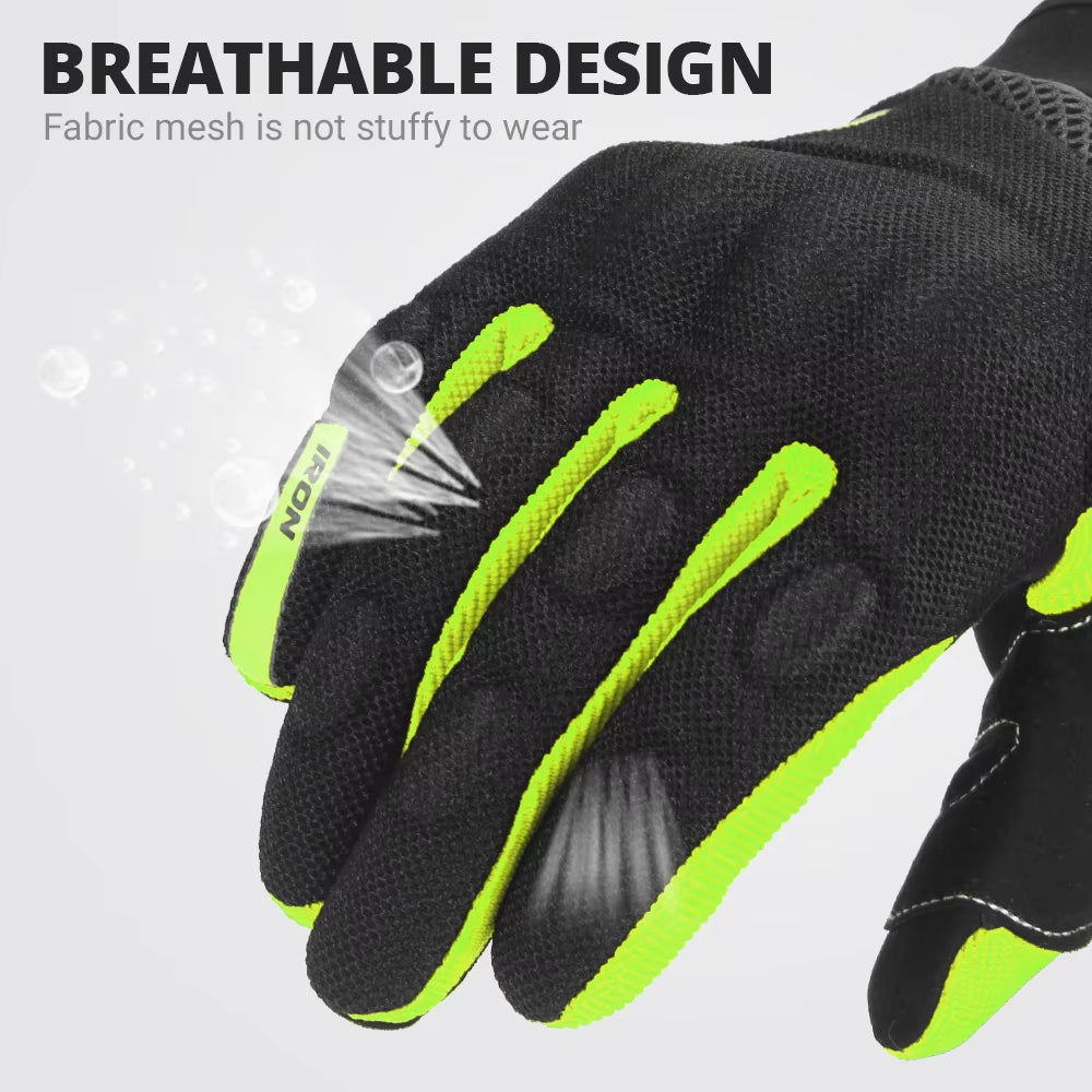 Breathable Full Finger Racing Gloves for Motorcycles with Touch Screen Compatibility