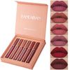Set of 6 Nonstick Liquid Lipsticks - Long-Lasting Matte Finish Lip Gloss Gift Box, Fade-Resistant Formula