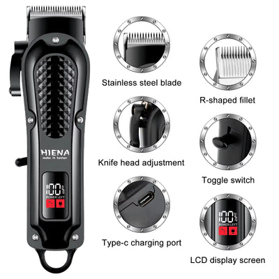 HYN-212 Rechargeable Cordless Electric Hair Clipper and Beard Trimmer for Men