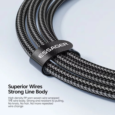 100W USB Type-C to USB-C Fast Charging Cable, 3M Length, Compatible with MacBook, Samsung, and Xiaomi