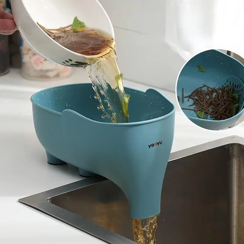 Versatile Elephant Drain Basket - Multi-Purpose Kitchen Storage for Fruits and Vegetables