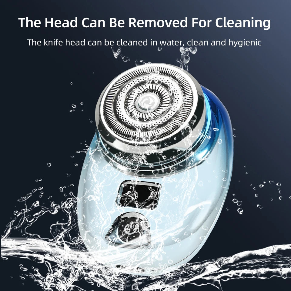 Portable Mini Electric Razor with Fast Charging and Digital Display, Washable for Wet and Dry Use, Upgraded 1-Hour Charge Time