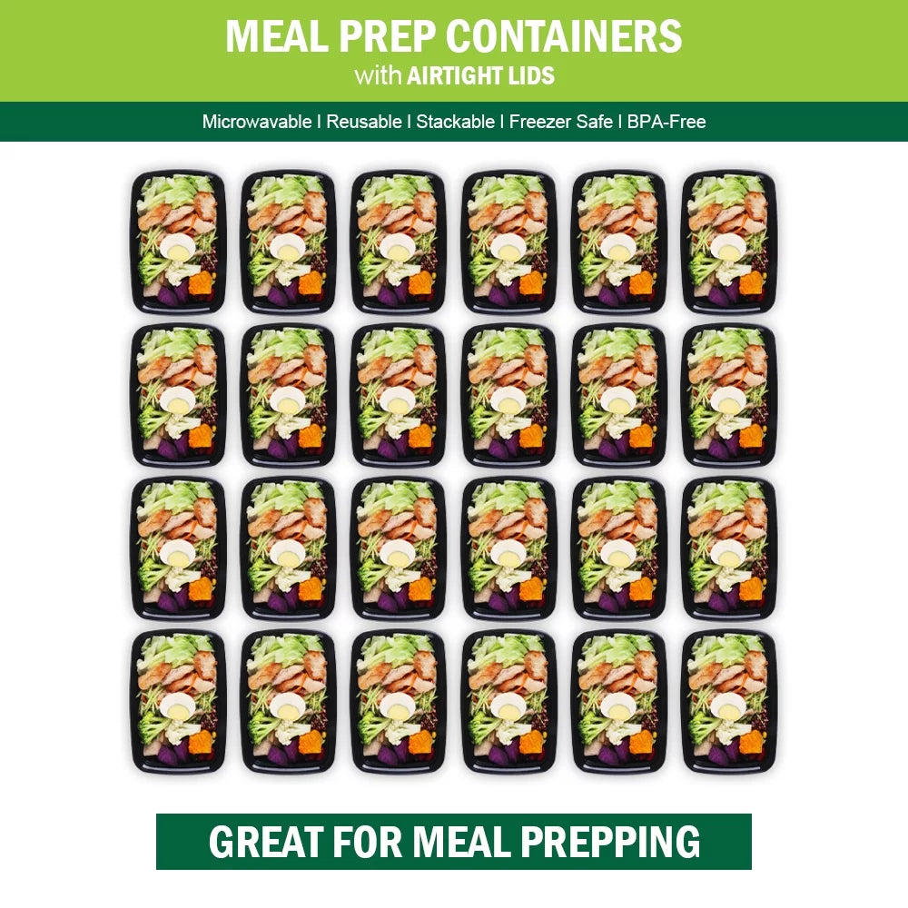 Meal Prep Containers, 50 Packs Plastic Food Storage Containers with Lids, 32Oz Bento Box Reusable, to Go Containers Disposable, BPA Free - CommunityRateLLC