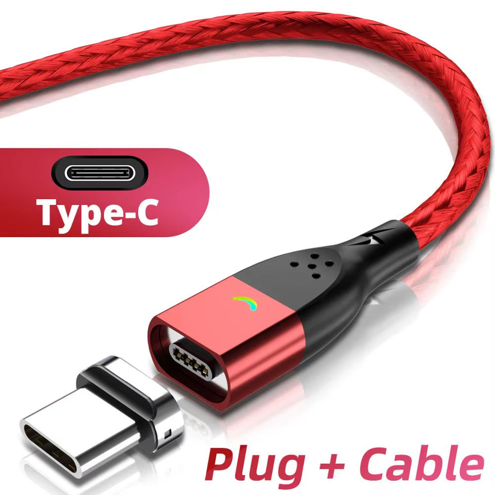 3A USB Magnetic Phone Charger and Data Cable - Fast Charging Type C and Micro USB Magnetic Charging Wire