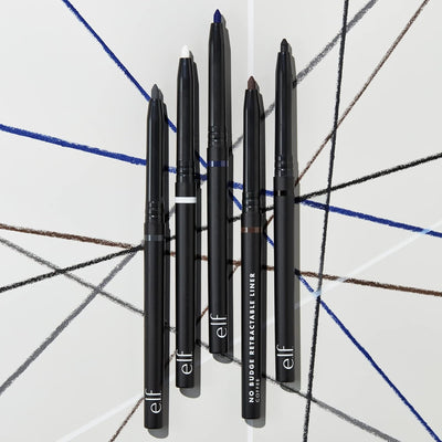 No Budge Retractable Eyeliner - Creamy, Ultra-Pigmented, Waterproof Formula for Bold, Defined Lines - Vegan & Cruelty-Free - Black, 0.006 Oz