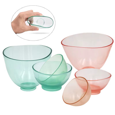 Dental Professional Transparent Flexible Rubber Mixing Bowl - Available in Small, Medium, and Large Sizes for Oral Whitening Procedures