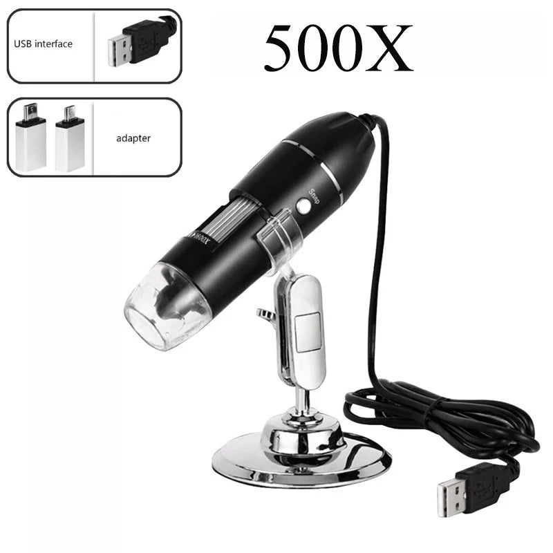 Digital Microscope Camera 1600X 1000X 500X with Type C USB - Portable Electronic Microscope for Soldering and Cell Phone Repair