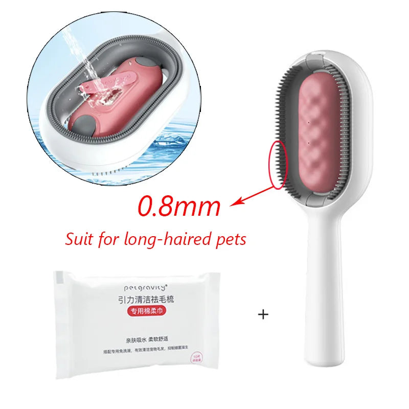 Double-Sided Pet Grooming Brushes for Cats and Dogs with Wipes - Essential Accessories for Pet Care