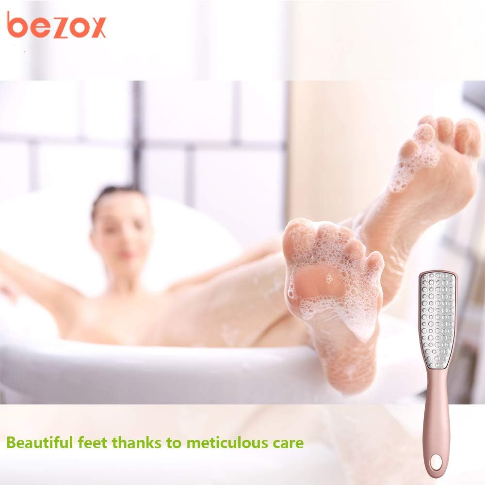 Foot File Callus Remover, Double Sided Foot Scrubber for Dead Skin, Stainless Steel Pedicure File for Cracked Heel W/Cloth Storage Bag & Gift Box.