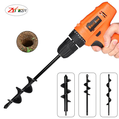 Drillforce Spiral Drill Bit for Garden Planters - Hex Shaft Auger Tool for Flower Bulb and Post Hole Digging