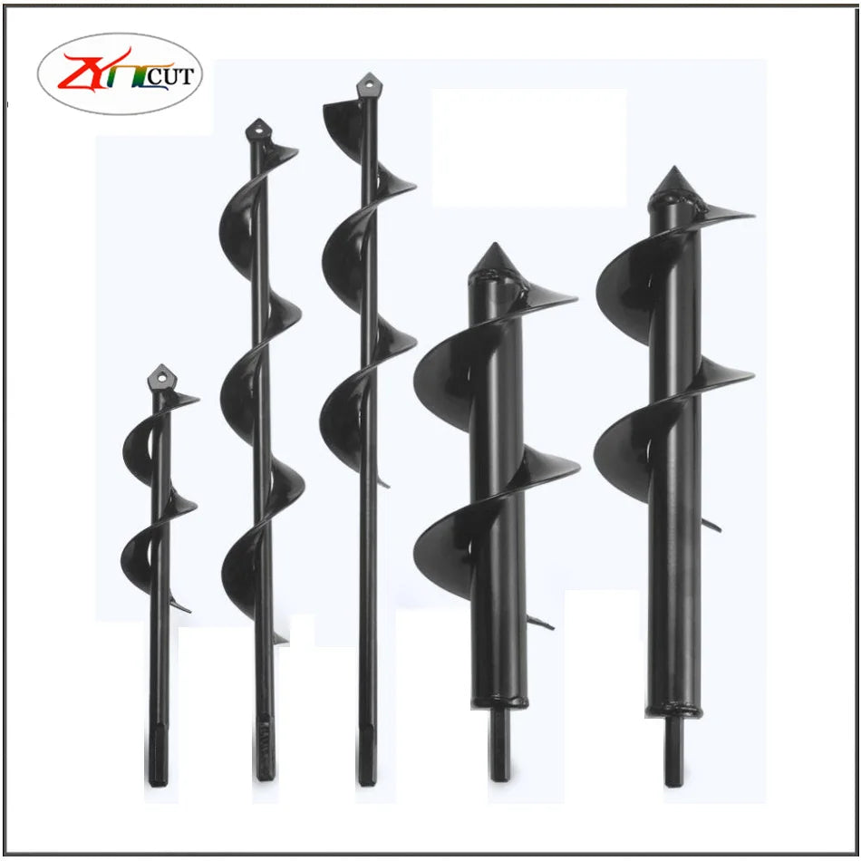Drillforce Spiral Drill Bit for Garden Planters - Hex Shaft Auger Tool for Flower Bulb and Post Hole Digging