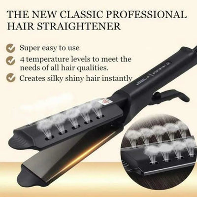 Dual-Function Hair Straightener and Curler with Constant Temperature Control and Four Heat Settings