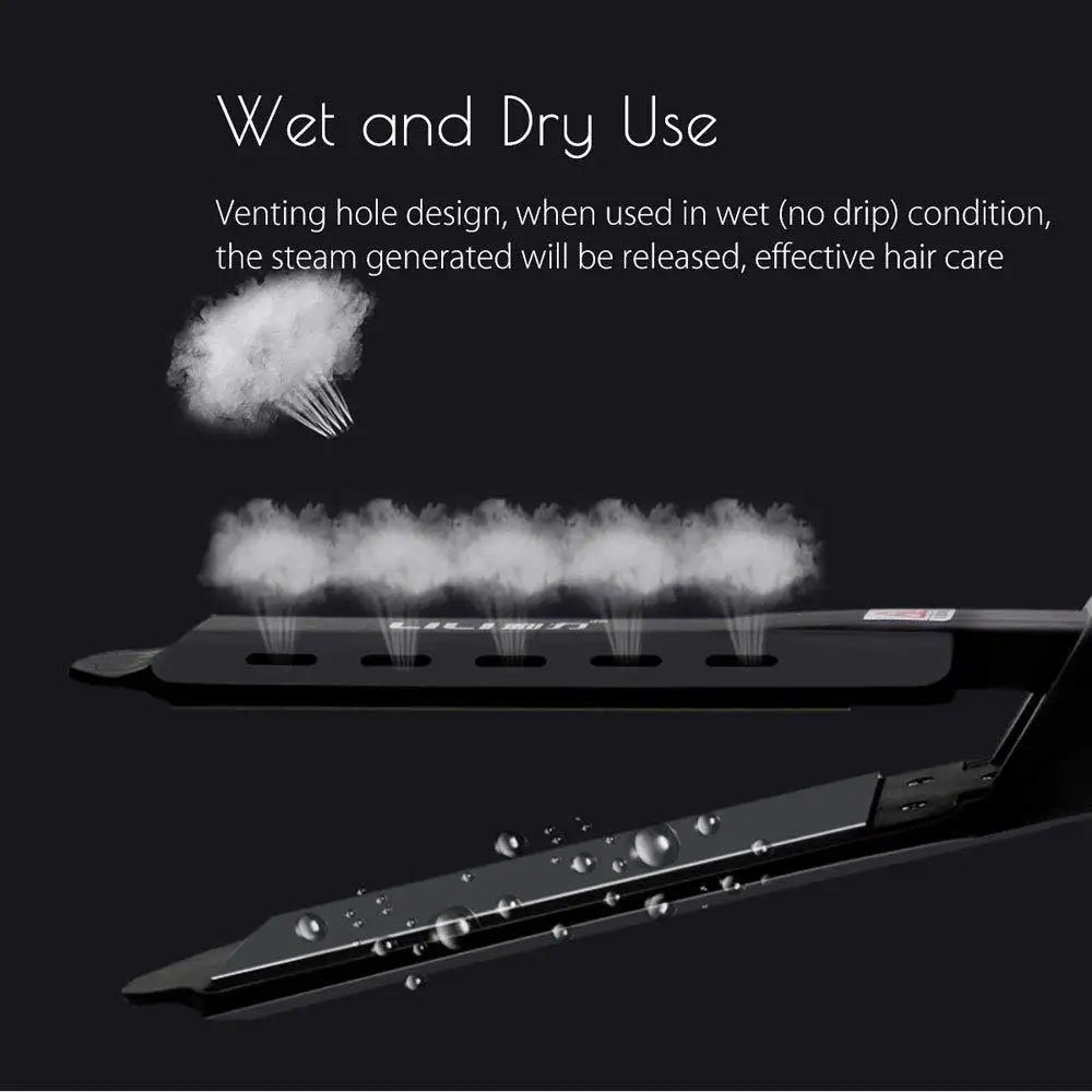 Dual-Function Hair Straightener and Curler with Constant Temperature Control and Four Heat Settings