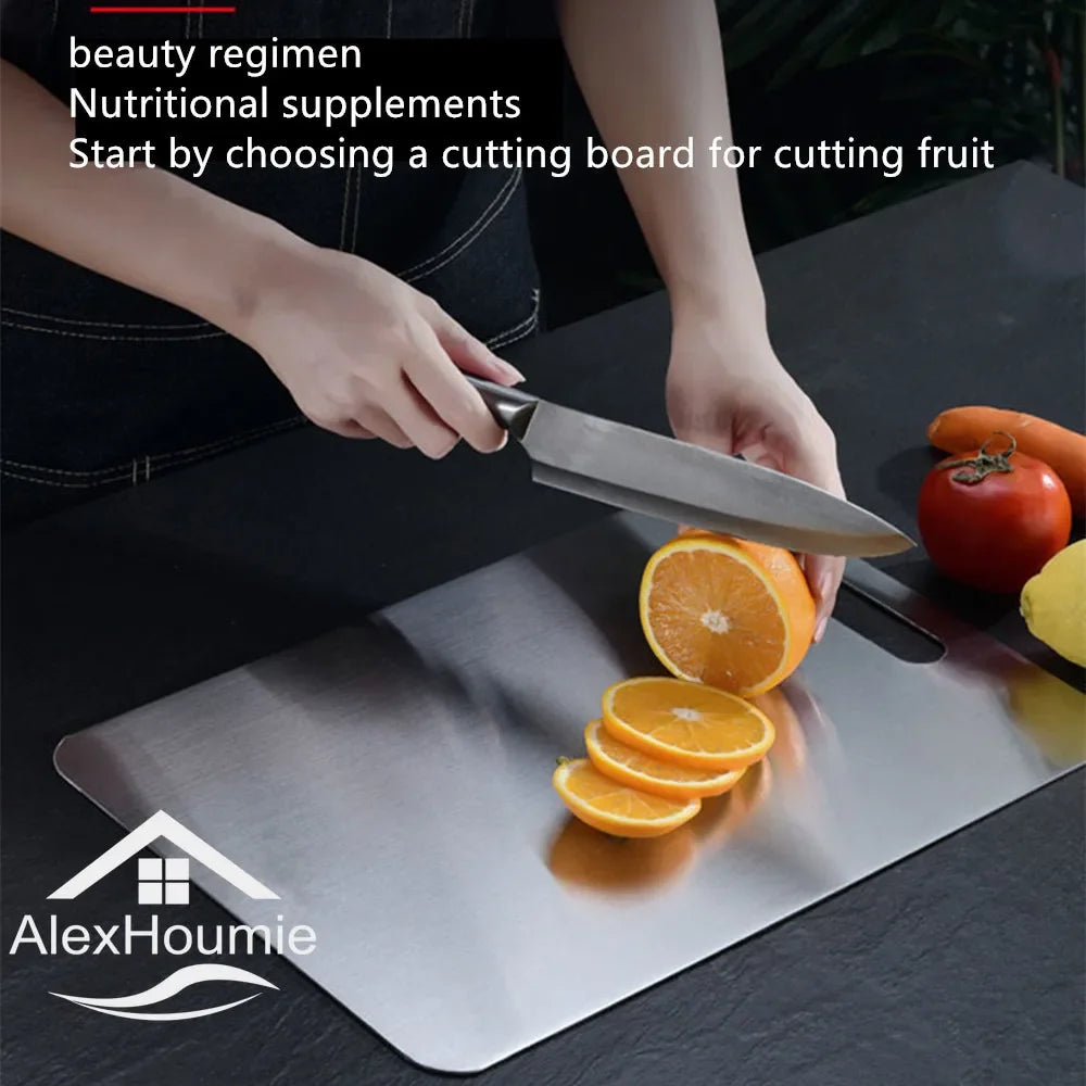 Premium Stainless Steel Cutting Board - Versatile Chopping & Kneading Tool for Meat, Vegetables, and Dough