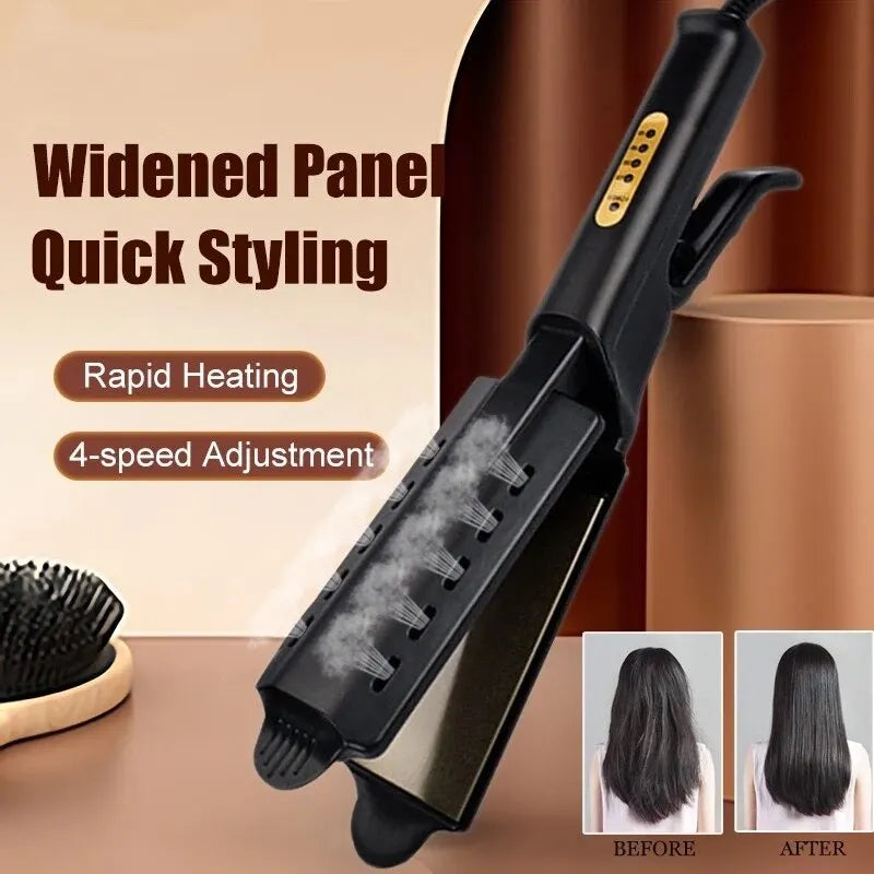 Dual-Function Hair Straightener and Curler with Constant Temperature Control and Four Heat Settings