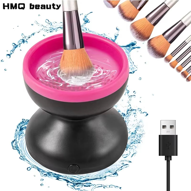 Effortless Clean: Portable USB Electric Makeup Brush Cleaner & Dryer with Silicone Technology