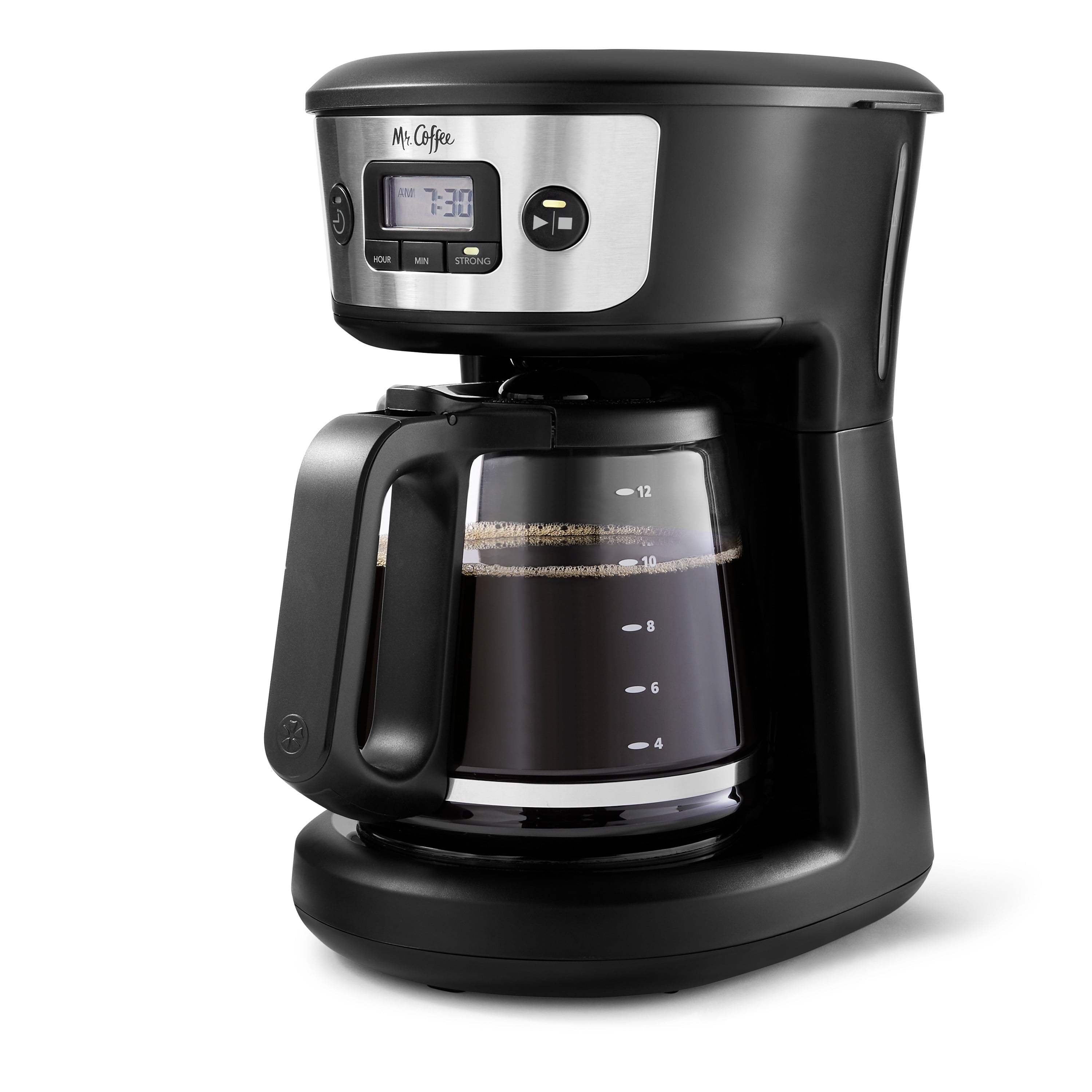 12-Cup Programmable Coffee Maker with Strong Brew and Stainless Steel Finish