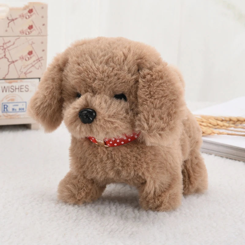 Realistic Plush Simulation Smart Dog Called Walking Plush Toy Electric Plush Robot Dog Toddler Toy Christmas Gift