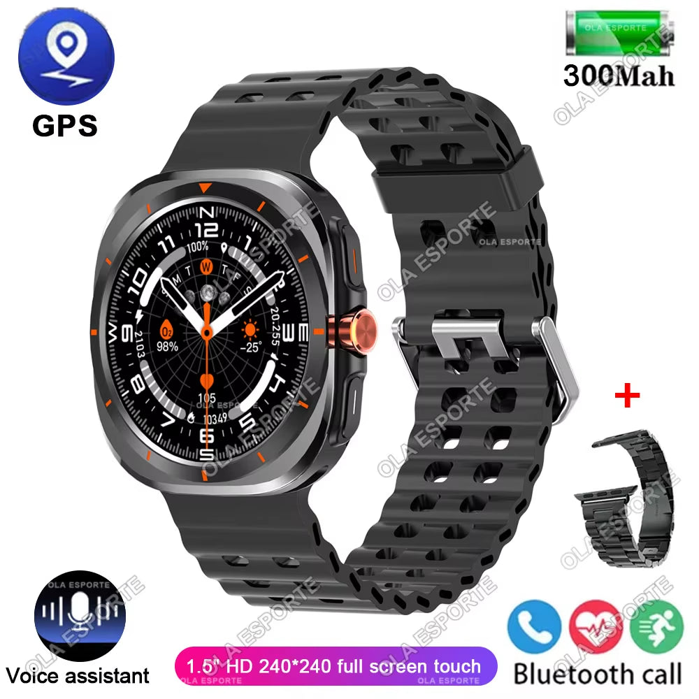 Galaxy Watch 7 Ultra Smart Bracelet for Men - GPS Tracker, NFC, HD Touch Screen, Bluetooth Calling, Health Monitoring Smartwatch for Samsung