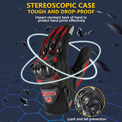 Summer Breathable Full Finger Motorcycle Gloves - Non-Slip, Wear-Resistant Motocross Racing Gloves with Touch Screen Compatibility