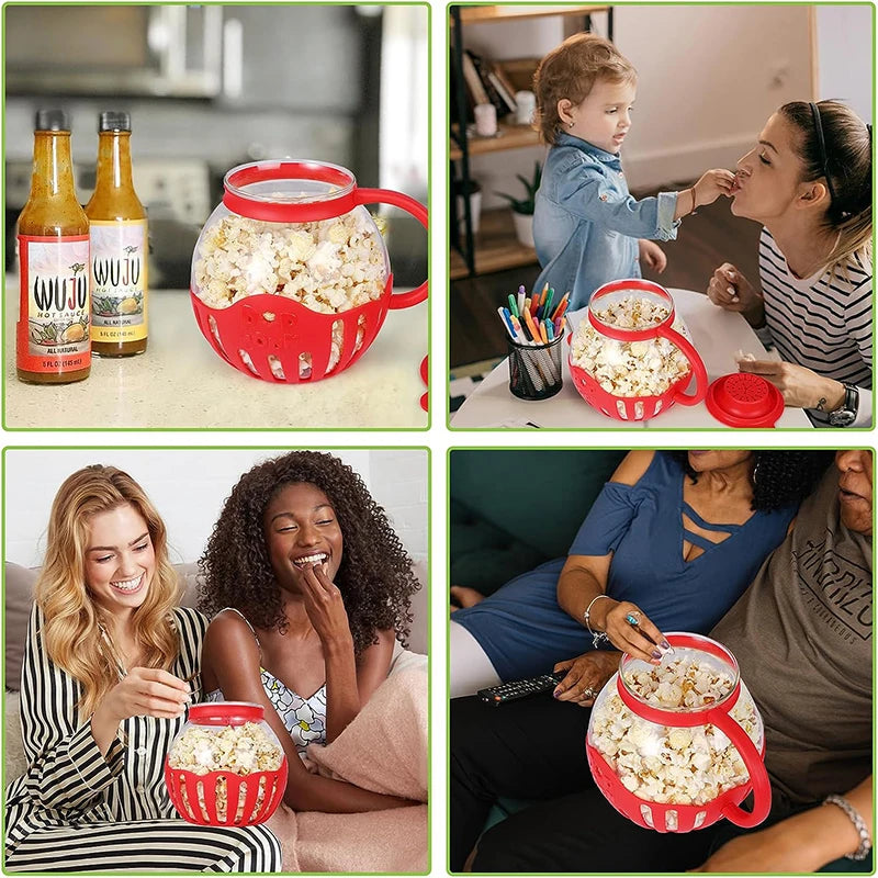 2.25QT Microwave Glass Popcorn Popper with Silicone Lid - Perfect for Quick and Easy Popcorn!