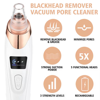 Electric Blackhead Remover Vacuum - Deep Cleansing Pore Cleaner for Facial Skin Care