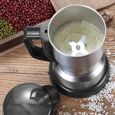 High-Performance Electric Coffee and Spice Grinder for Home Use - Multifunctional Machine for Cereal, Nuts, Beans, and Grains