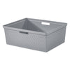Wide 4 Drawer Cross-Weave Tower Cement